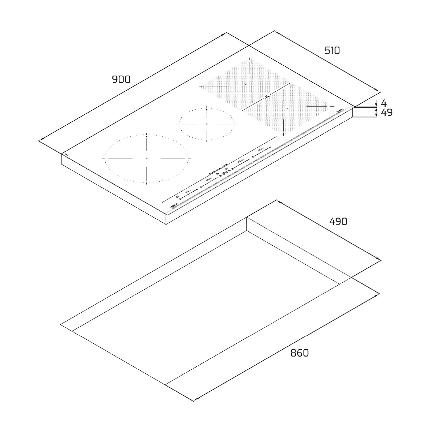 IZF 94300 MSP 90cm FlexiZone induction hob with DirectSense