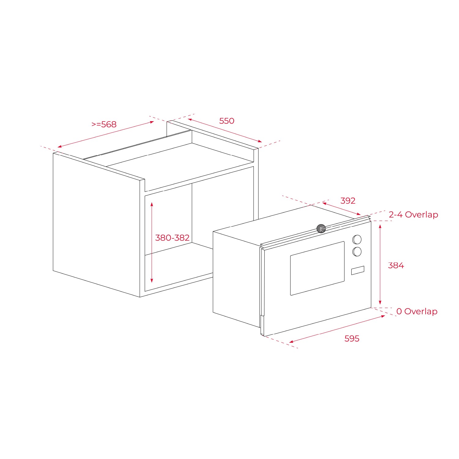 ML 825 TFL 25 litres built-in microwave + grill
