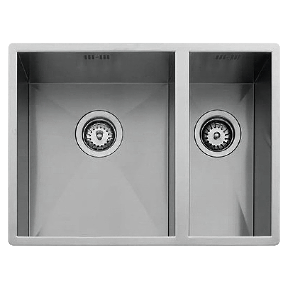 LINEA 340.400 / 180.400 60cm undermount double bowl stainless steel