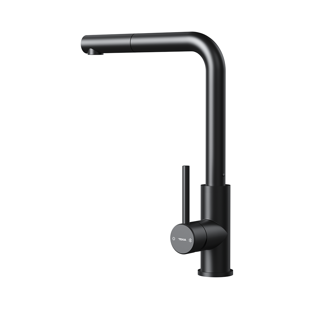 UNI 9331 BK Bold black single lever kitchen ECO tap with