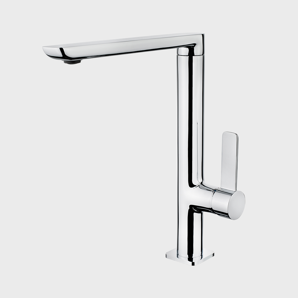 Teka FO 915 single lever kitchen mixer tap with a tall spout, minimalist design