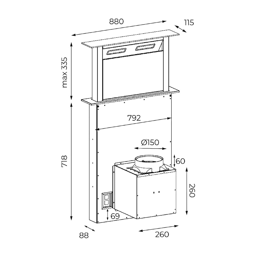 Teka DDI 90 downdraft extractor hood, further view 4