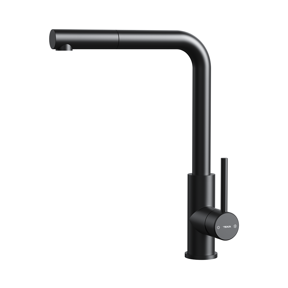 UNI 9331 BK Bold black single lever kitchen ECO tap with
