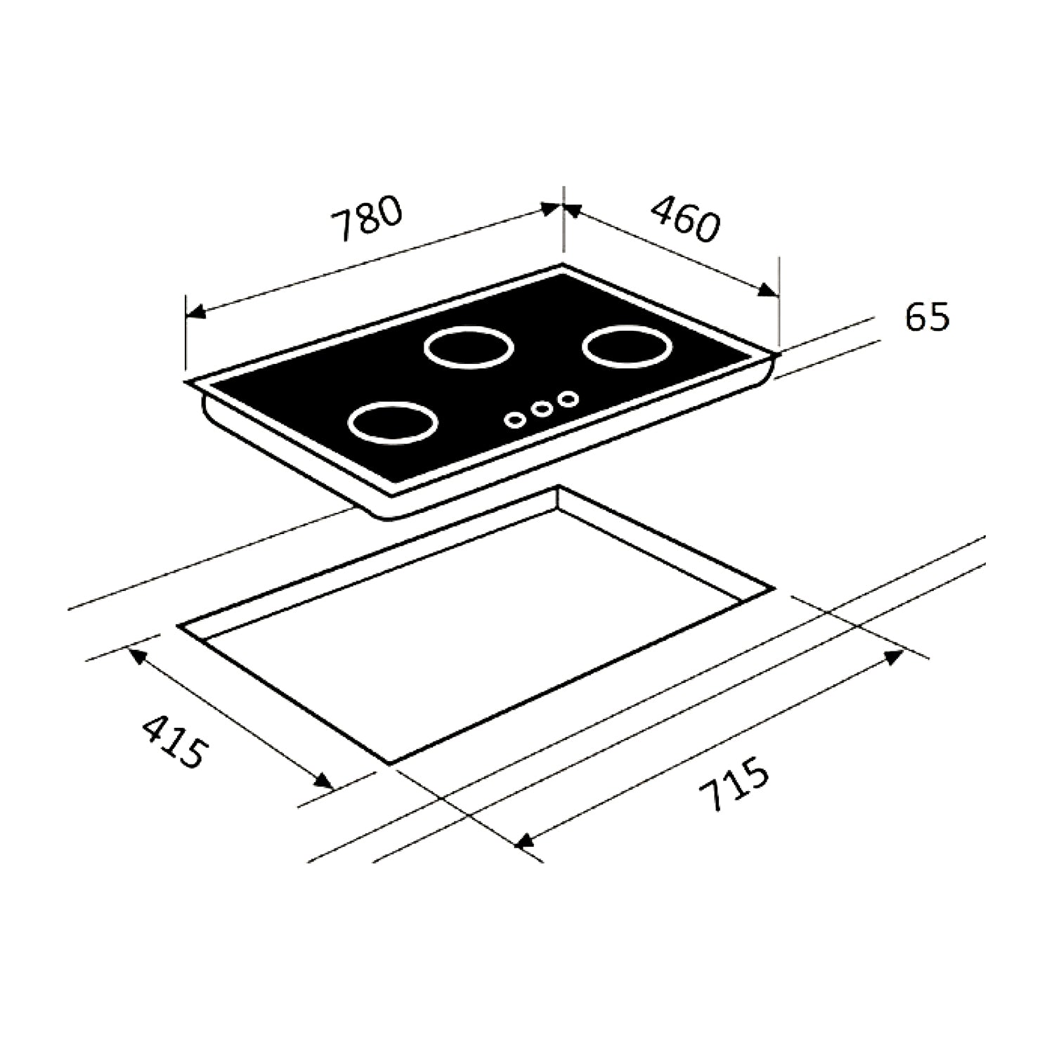 Teka GK LUX 78.1 3G three-burner gas-on-glass hob, further view 6