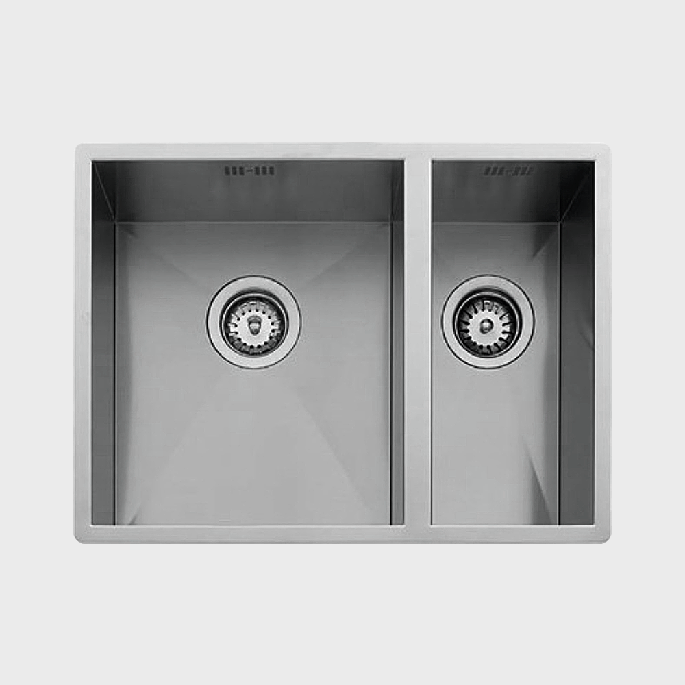 LINEA 340.400 / 180.400 60cm undermount double bowl stainless steel