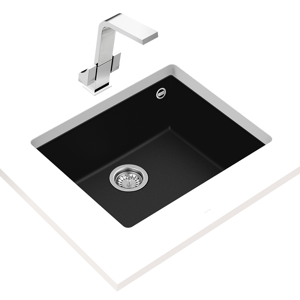 Teka Square 50.40 TG undermount single bowl Tegranite+ sink, further view 3