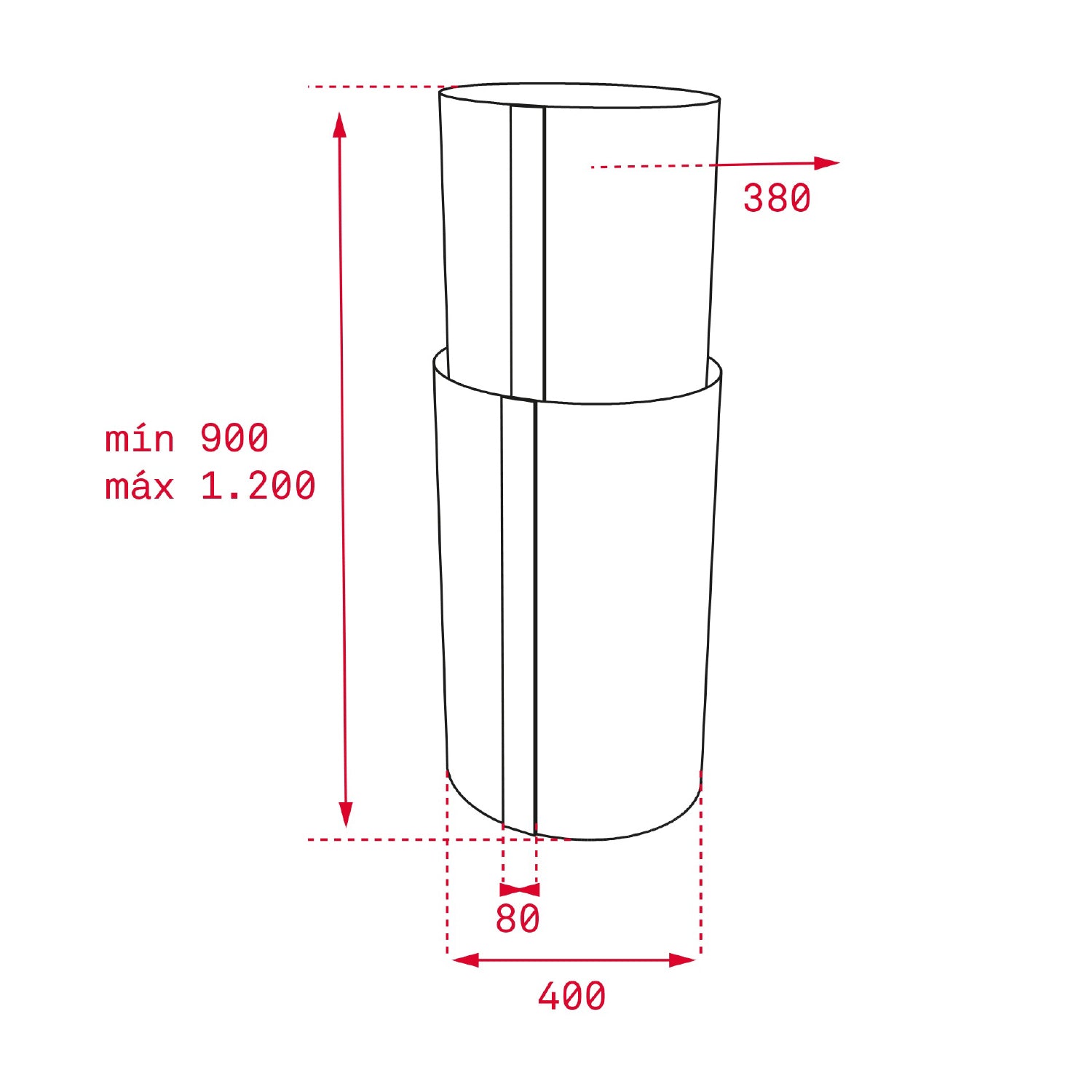Teka CC 485 tubular island cooker hood, further view 6