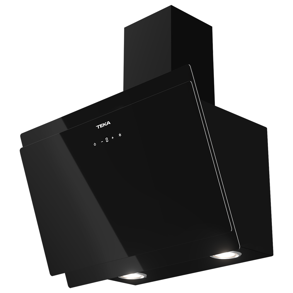 DVS 60 AD 60cm vertical decorative black glass chimney