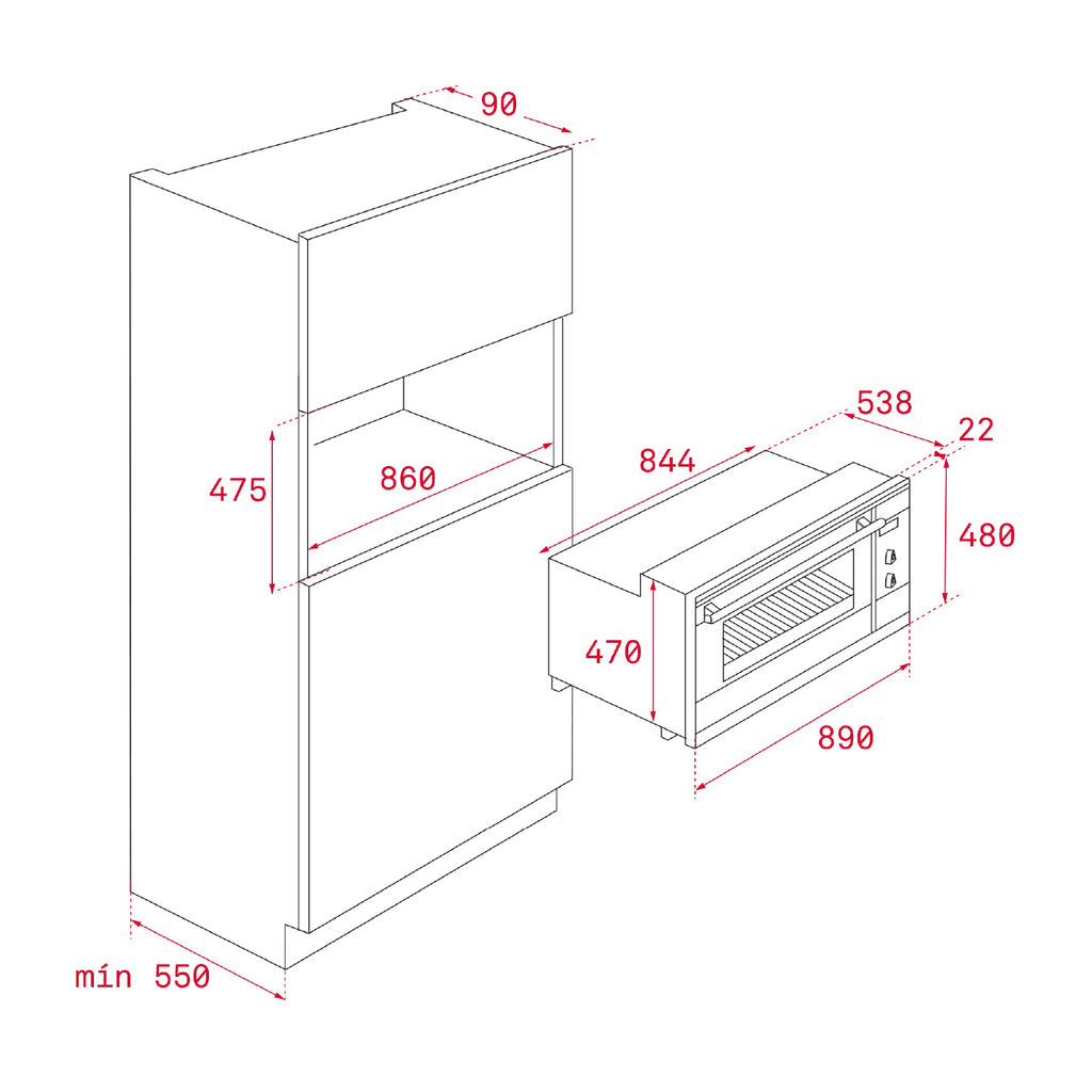 HLF 940 90cm multifunctional HydroClean oven with XXXL