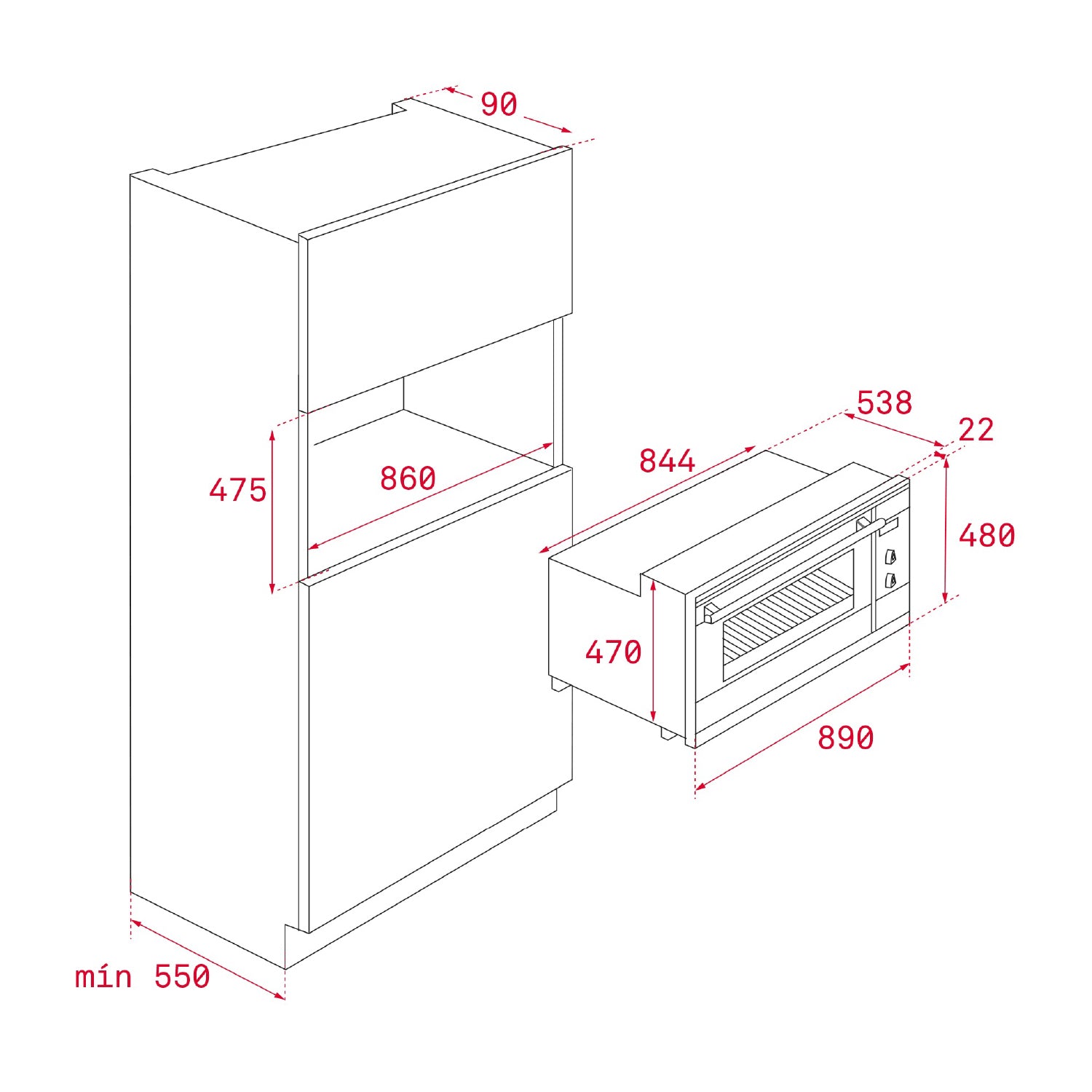 HLF 940 90cm multifunctional HydroClean oven with XXXL