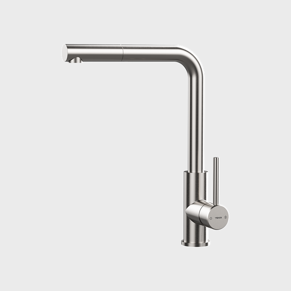 UNI 9331 XP — Stainless steel single lever kitchen ECO tap with high spout pull-out