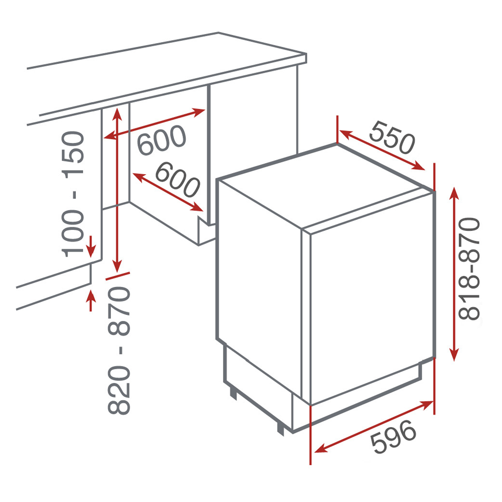 Teka RSR 131 SG built-under fridge with mini freezer, further view 7