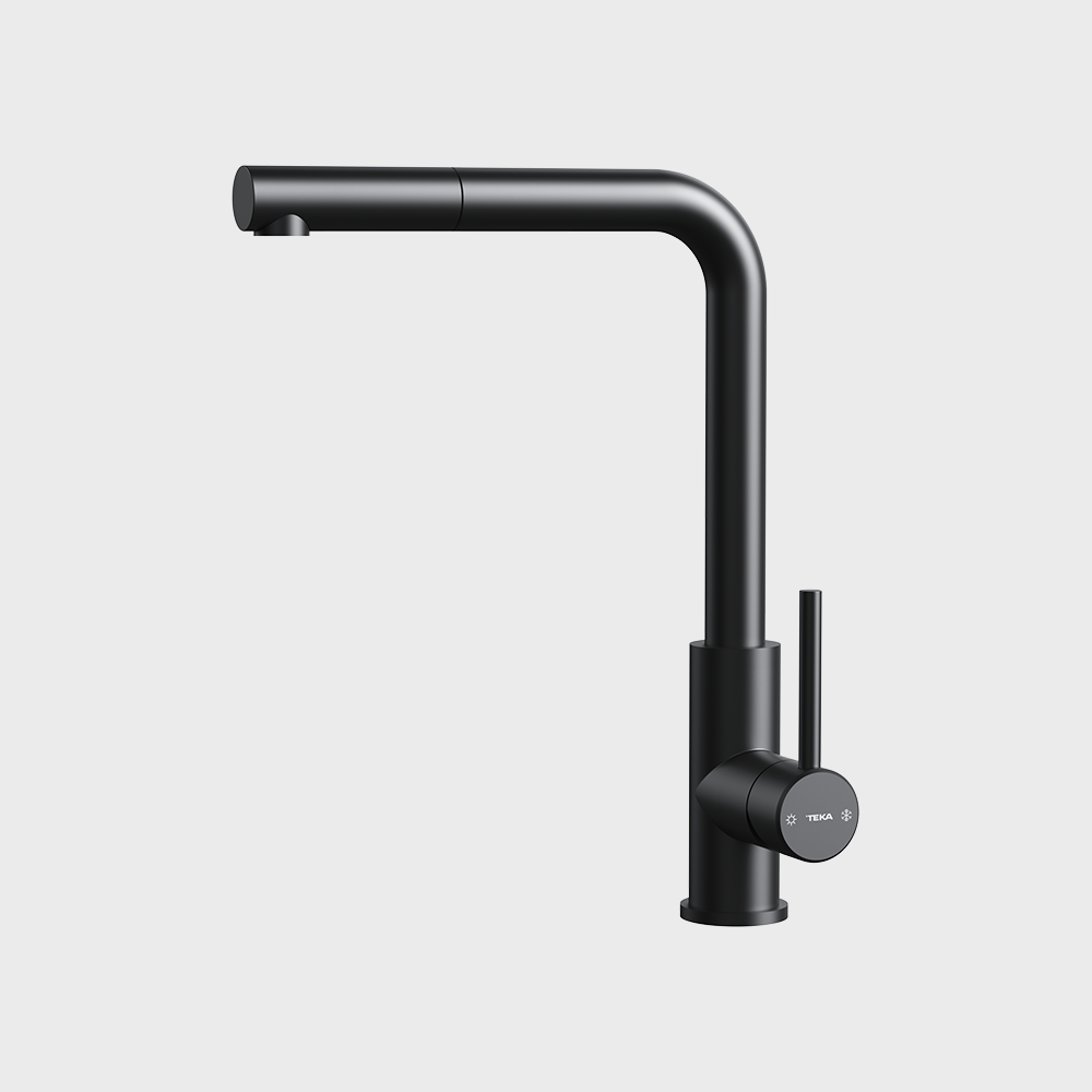 UNI 9331 BK Bold black single lever kitchen ECO tap with