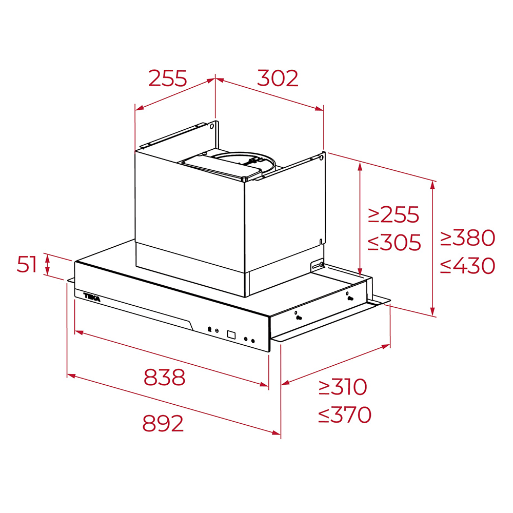 Teka GFI 97350 Integra built-in cooker hood, further view 6