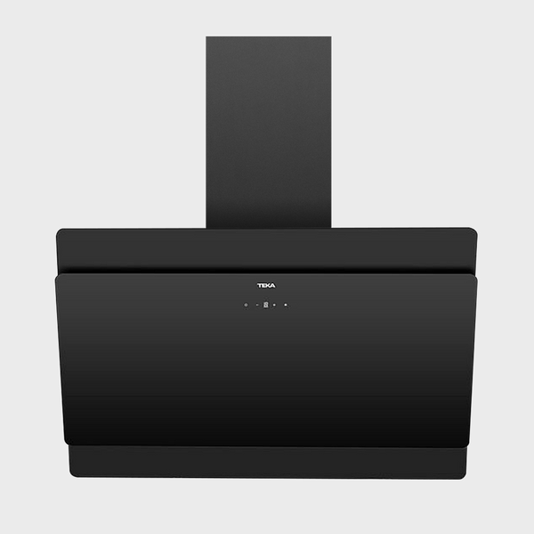 DVS 90 AD — 90cm vertical decorative black glass chimney hood with powerful Kraftvoll extraction technology