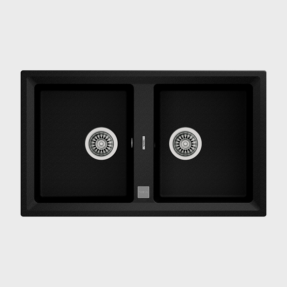 Stone 90 B-TG 2B 90cm top mount double bowl Tegranite+ kitchen