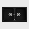 Stone 90 B-TG 2B 90cm top mount double bowl Tegranite+ kitchen