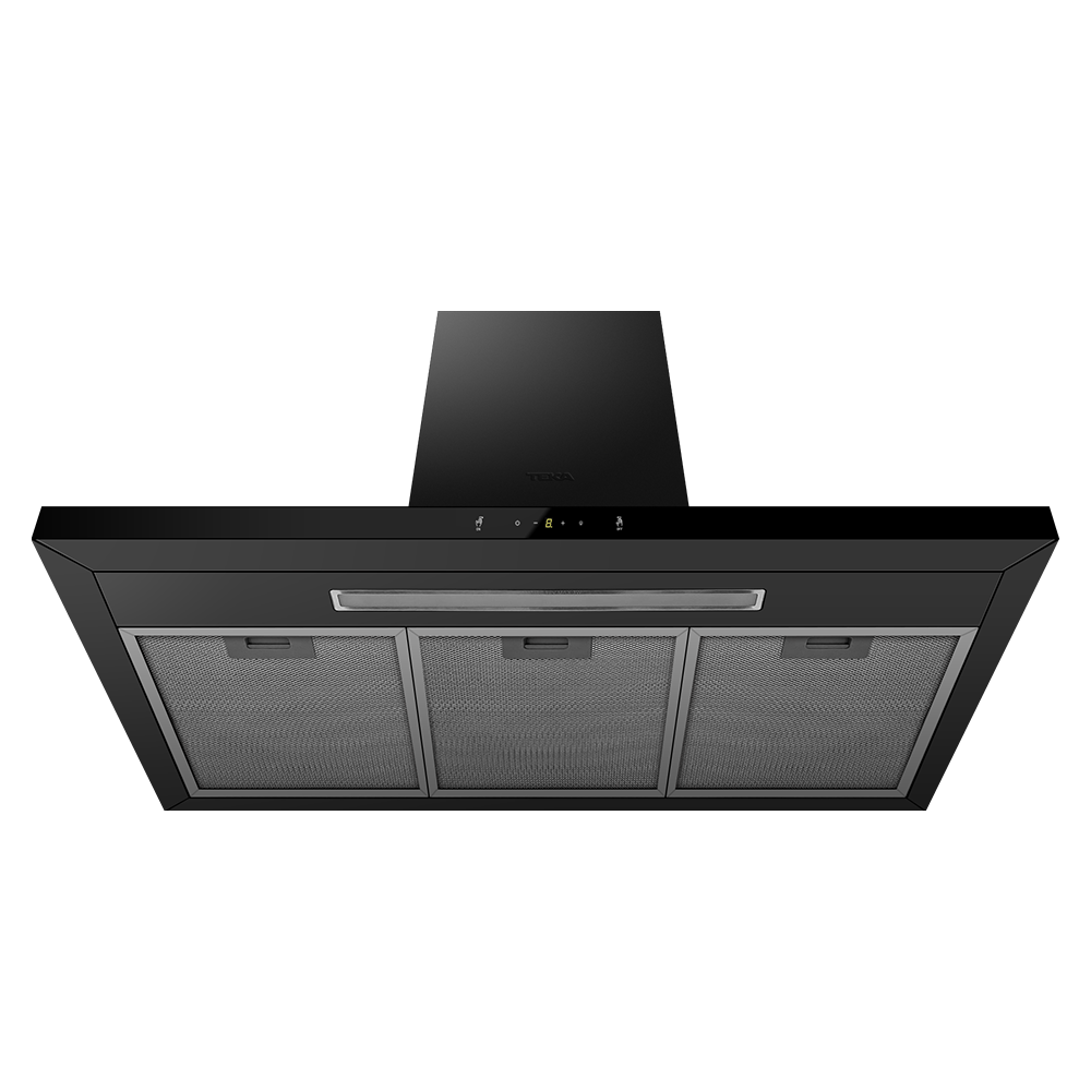 DSI 90 AD Black 90cm chimney hood with touch-free control and