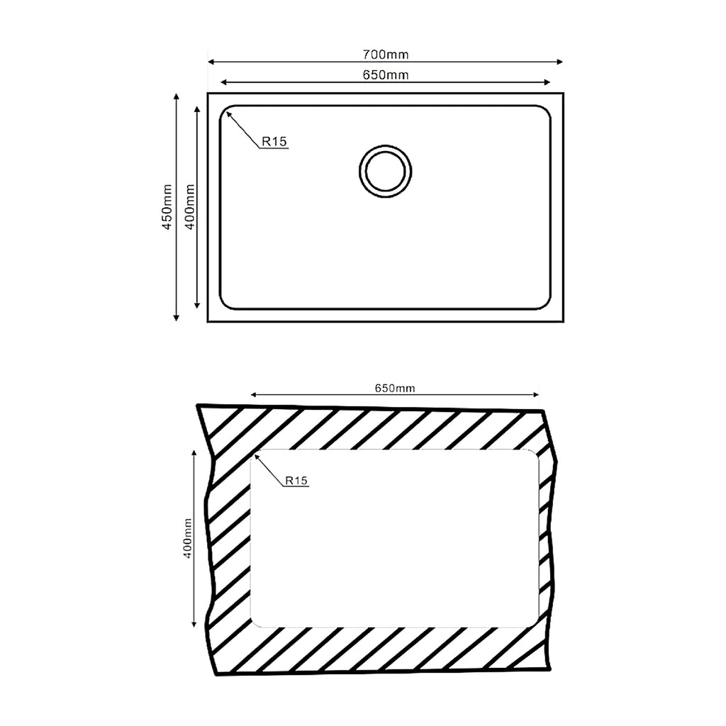 Teka ARQ 70 45 undermount single bowl stainless steel kitchen sink, further view 4