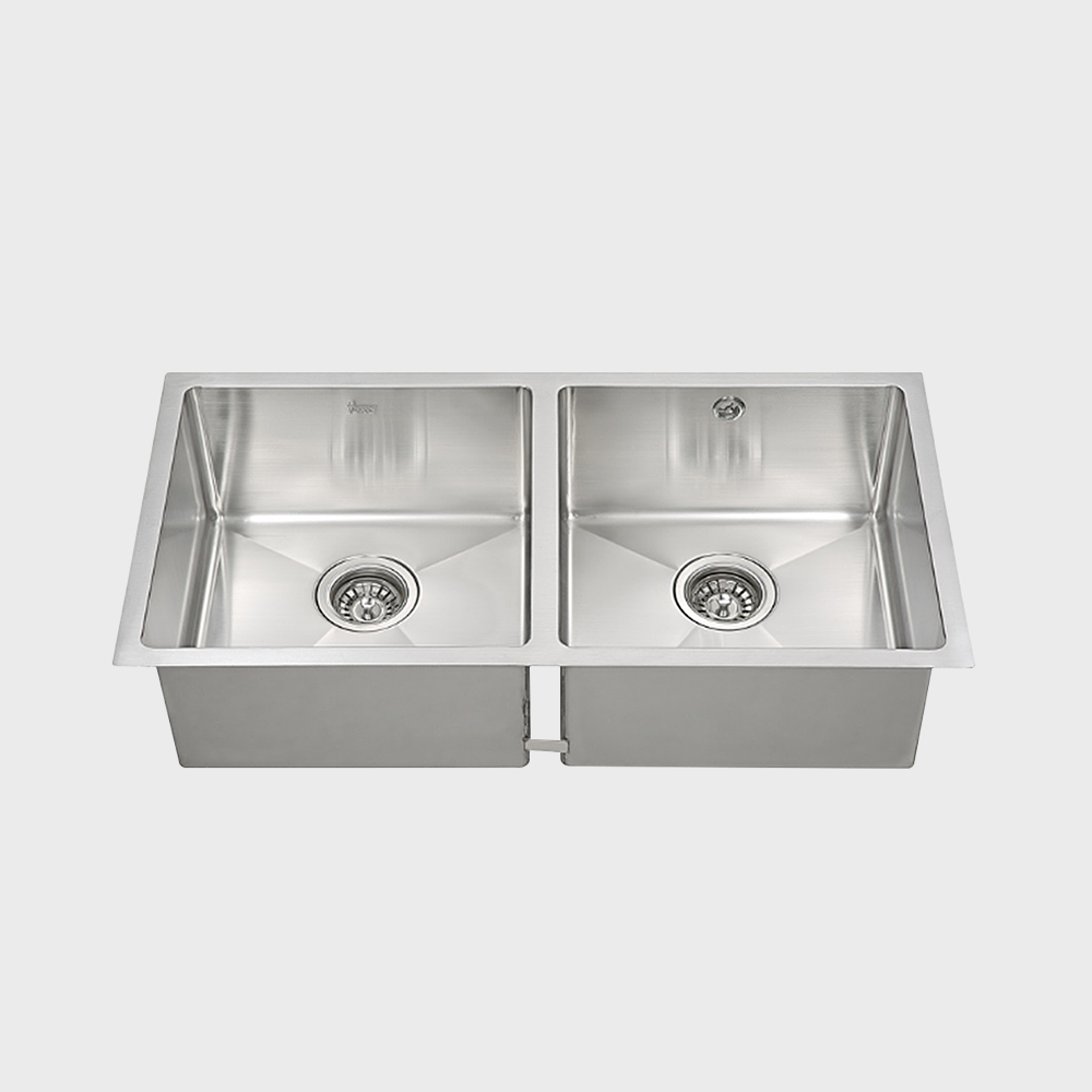 Teka ARQ 2B 840 undermount double bowl stainless steel kitchen sink, 90 cm
