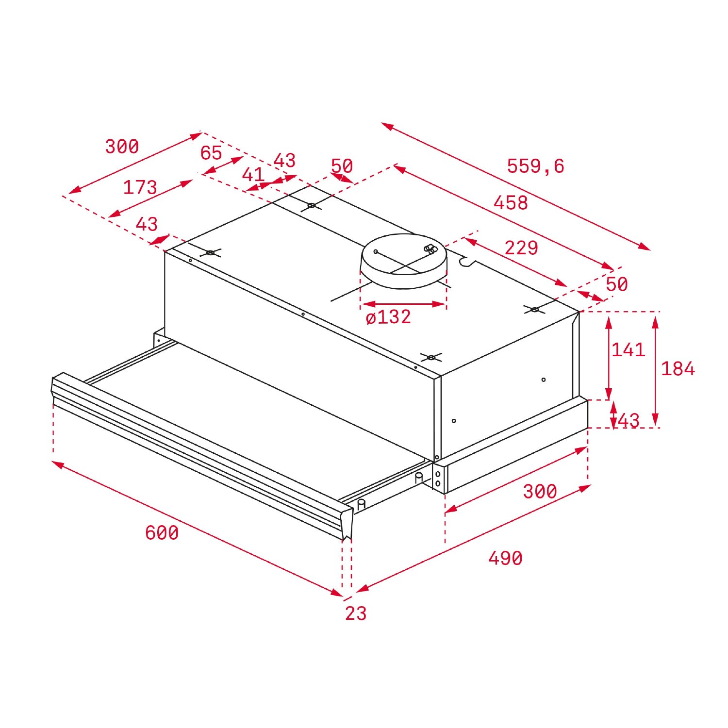 Teka CNL 6415 BK slimline telescopic pull-out cooker hood, further view 4