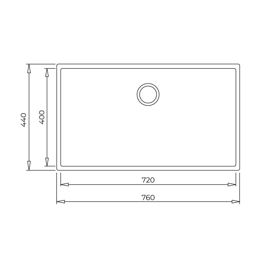 Teka Square 72.40 TG undermount single bowl Tegranite+ sink, further view 5
