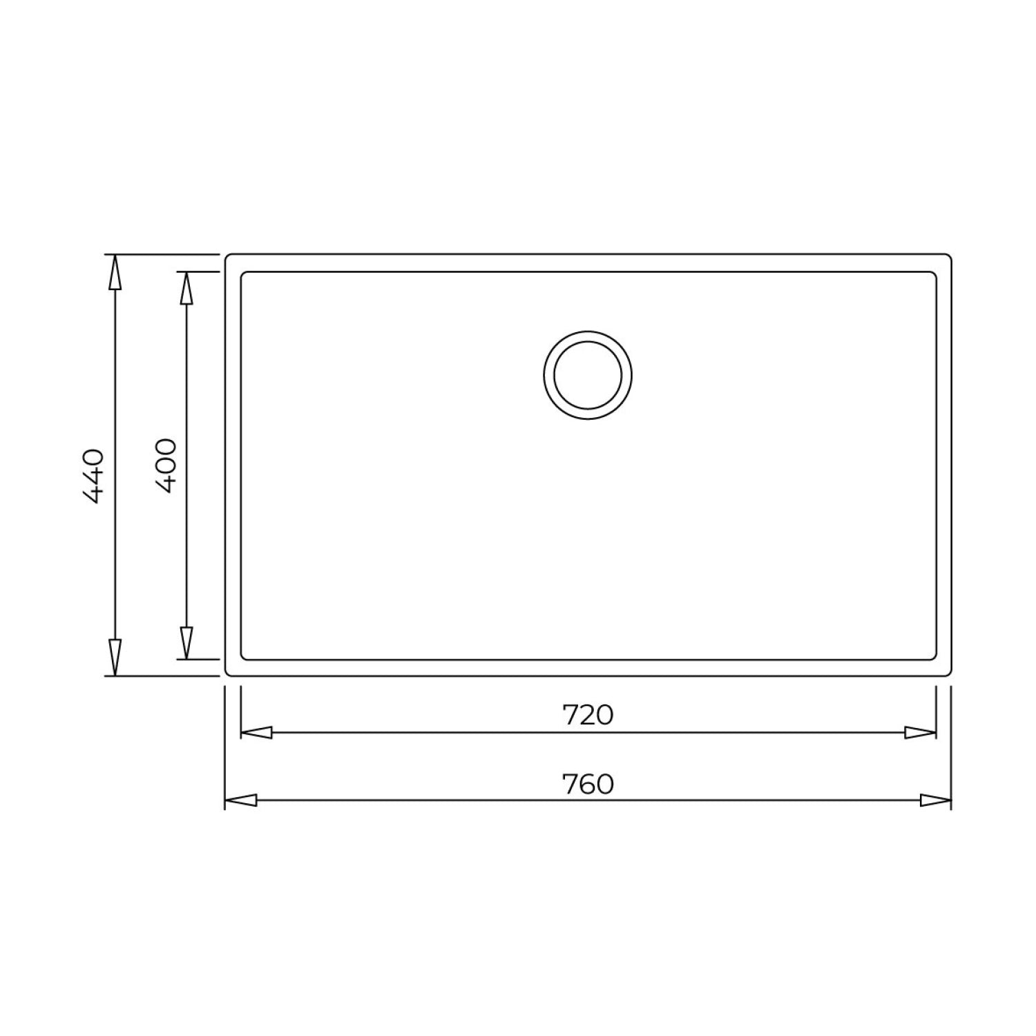 Teka Square 72.40 TG undermount single bowl Tegranite+ sink, further view 5