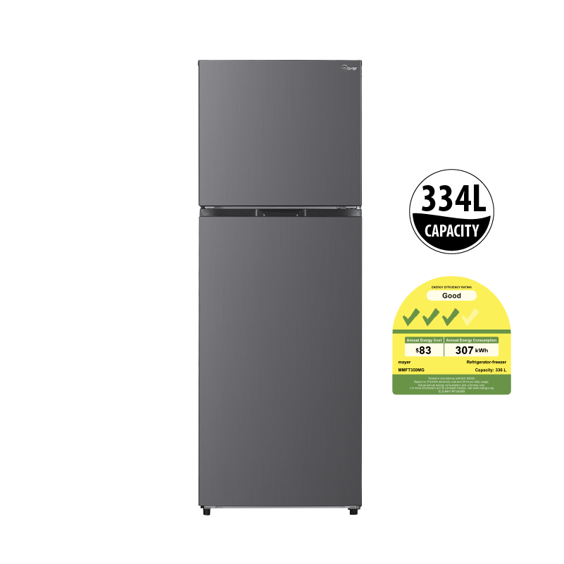 Mayer MMFT350MG two-door frost free top mount freezer refrigerator, further view 2