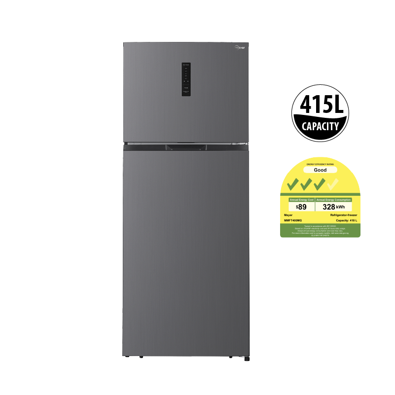 Mayer MMFT400MG two-door frost free top mount freezer refrigerator, further view 2