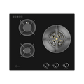 Mayer MMGH360HI three-zone glass gas hob, LPG, 600 mm wide