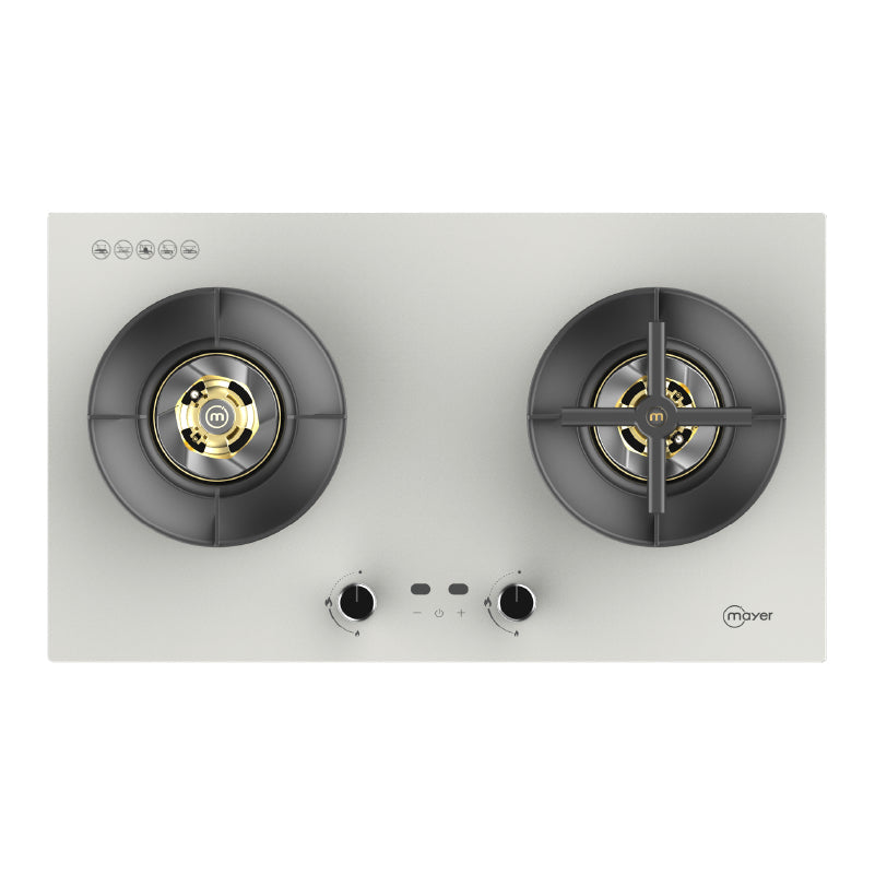 Mayer MMGH278HI two-zone glass gas hob, Town Gas, further view 5