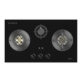 Mayer MMGH388HI three-zone glass gas hob, Town Gas, 880 mm wide