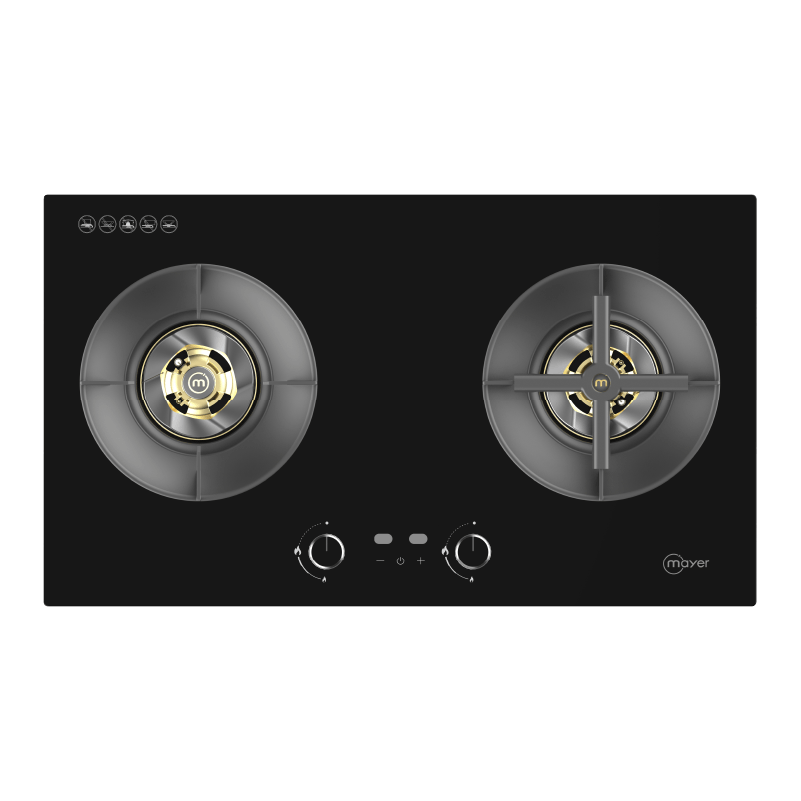 Mayer MMGH288HI two-zone glass gas hob, LPG, further view 3