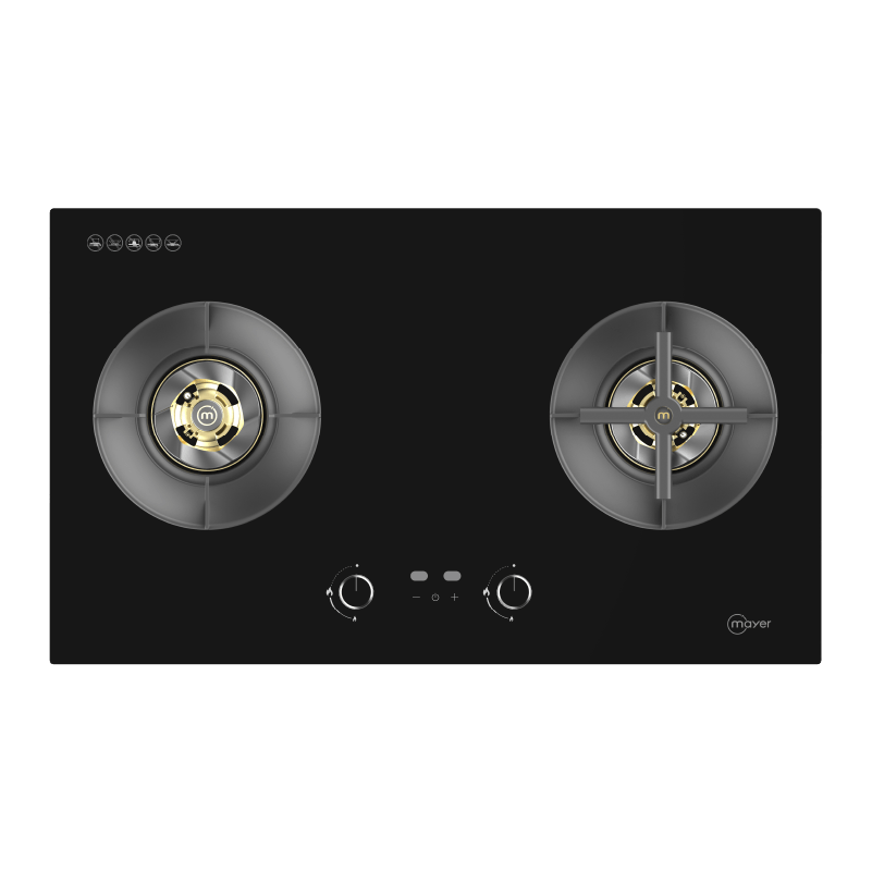 Mayer MMGH288HI two-zone glass gas hob, Town Gas, 880 mm wide