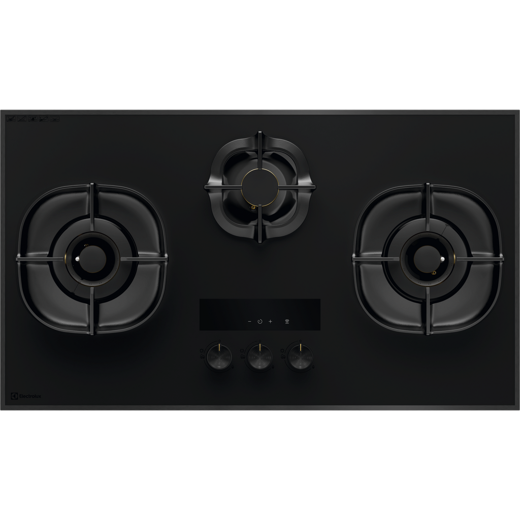 Electrolux EHG9357MFP 700 Series built-in gas hob, three cooking zones, 900 mm wide