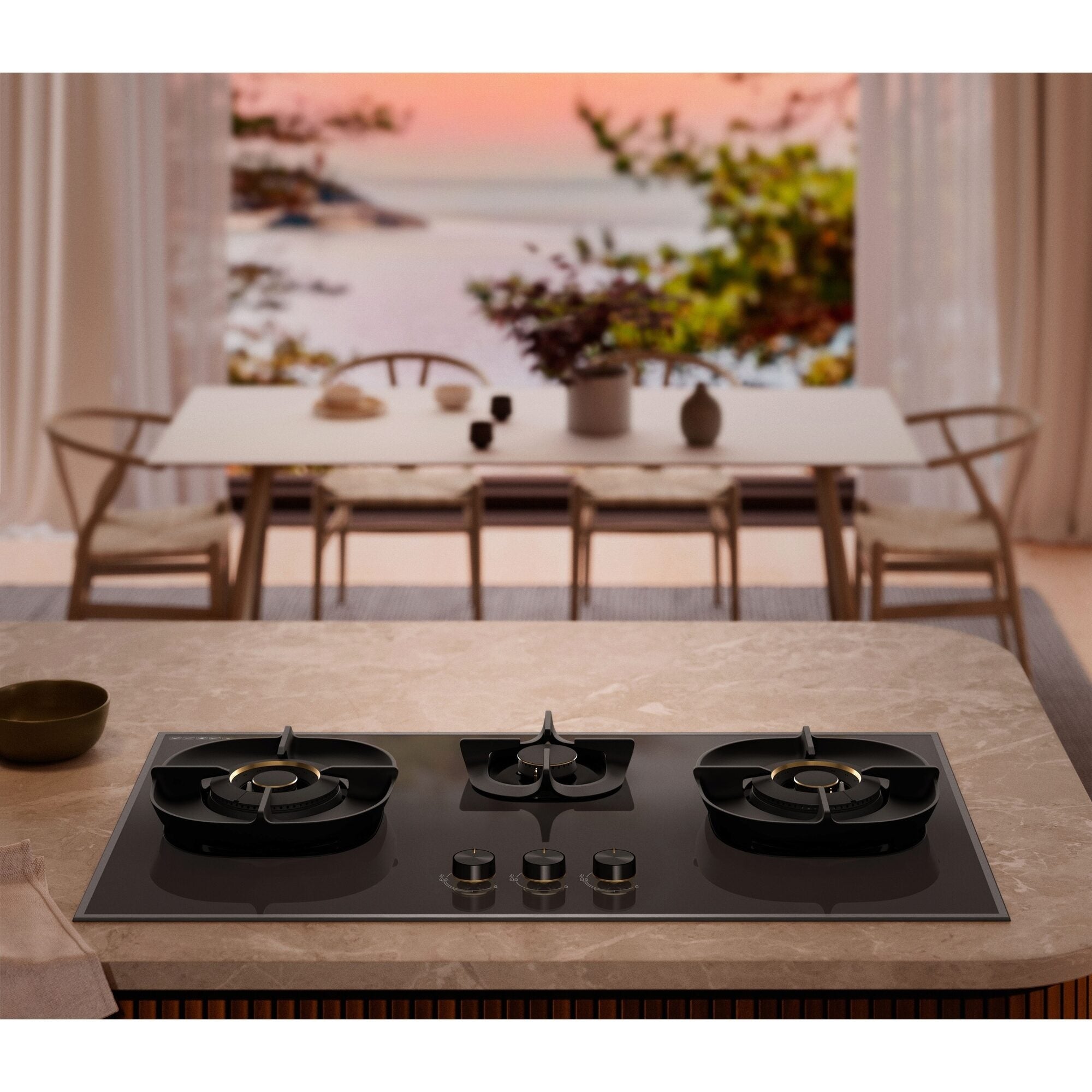 Electrolux EHG9350BE three-burner built-in gas hob, further view 7