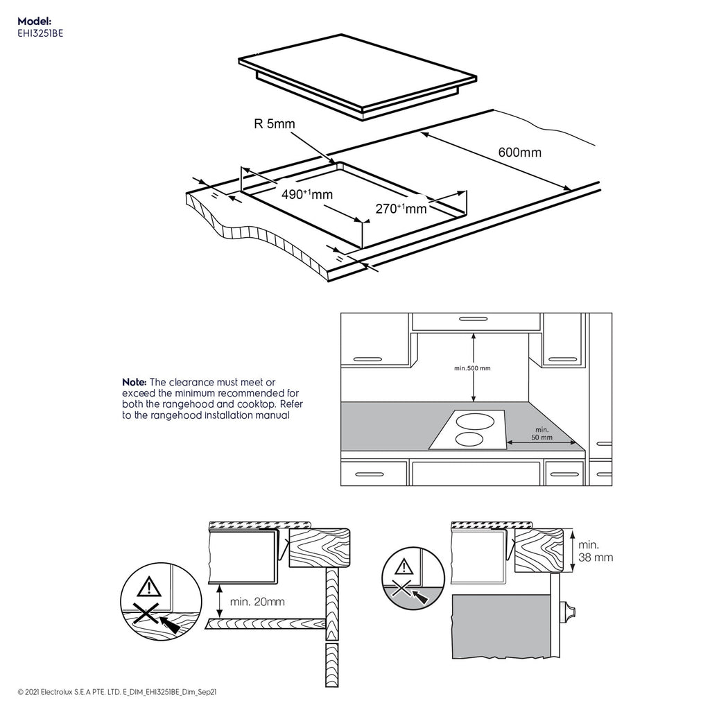 EHI3251BE 30cm 2 zones built-in induction hob
