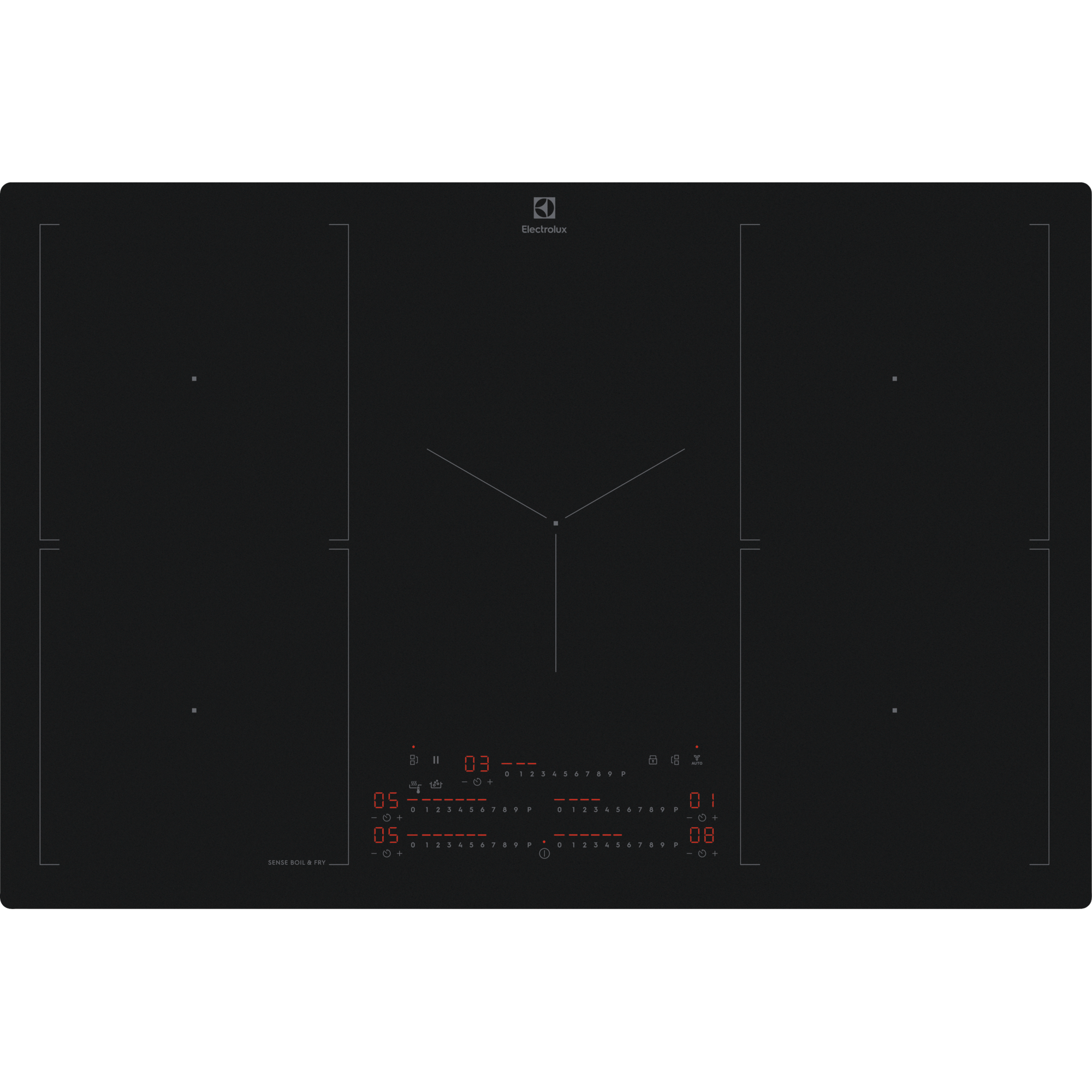 KIS87553IT 80cm 800 SenseBoil and Fry built-in induction hob with 5 cooking zones