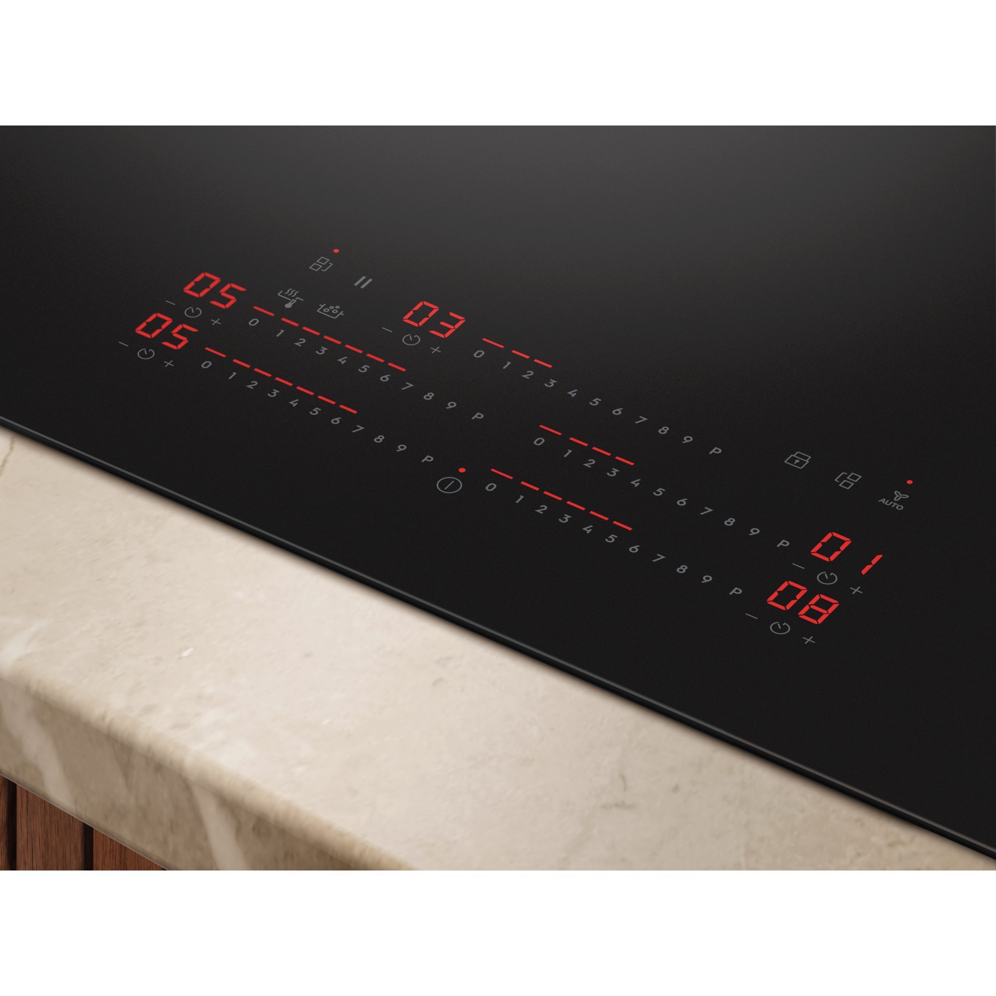 KIS87553IT 80cm 800 SenseBoil and Fry built-in induction hob with 5 cooking zones