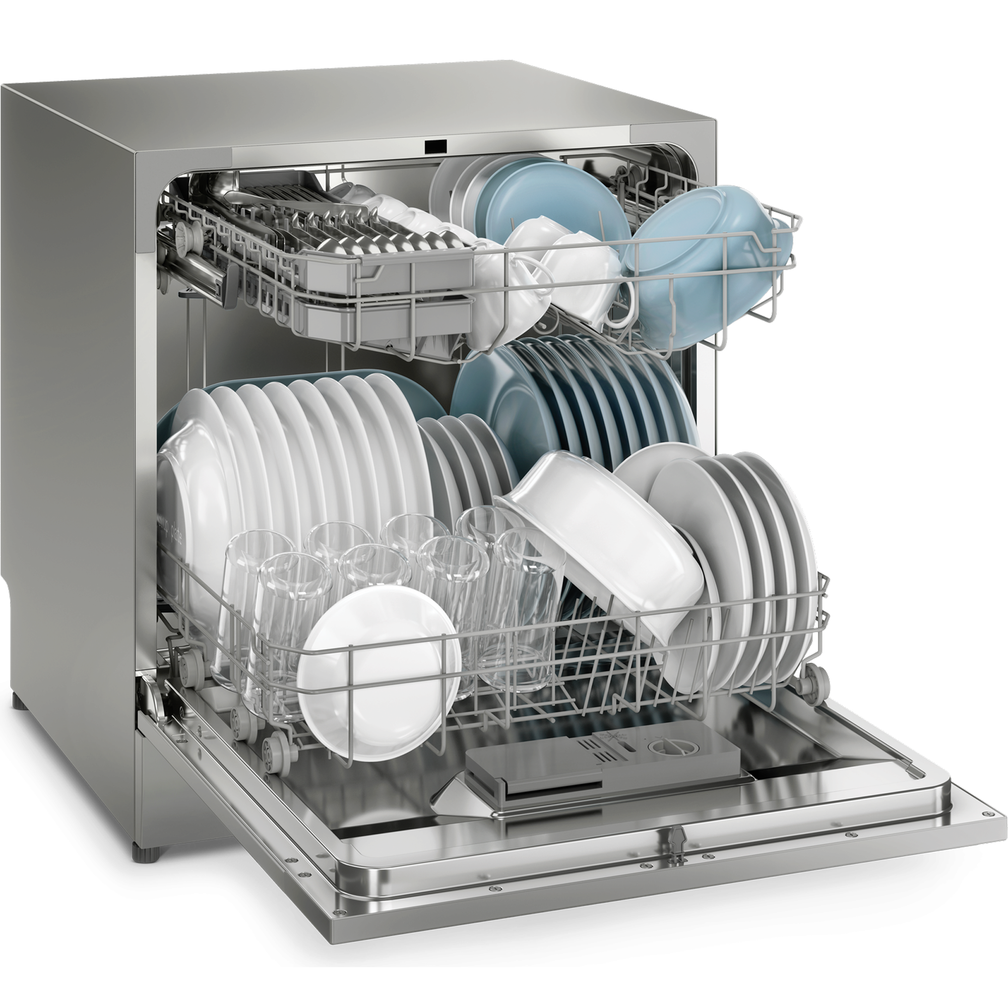 EFC3862MS 55cm compact dishwasher with 8 place settings - Stainless steel