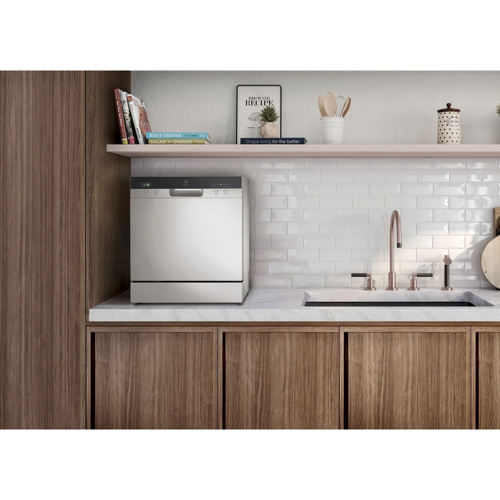 EFC3862MS 55cm compact dishwasher with 8 place settings - Stainless steel