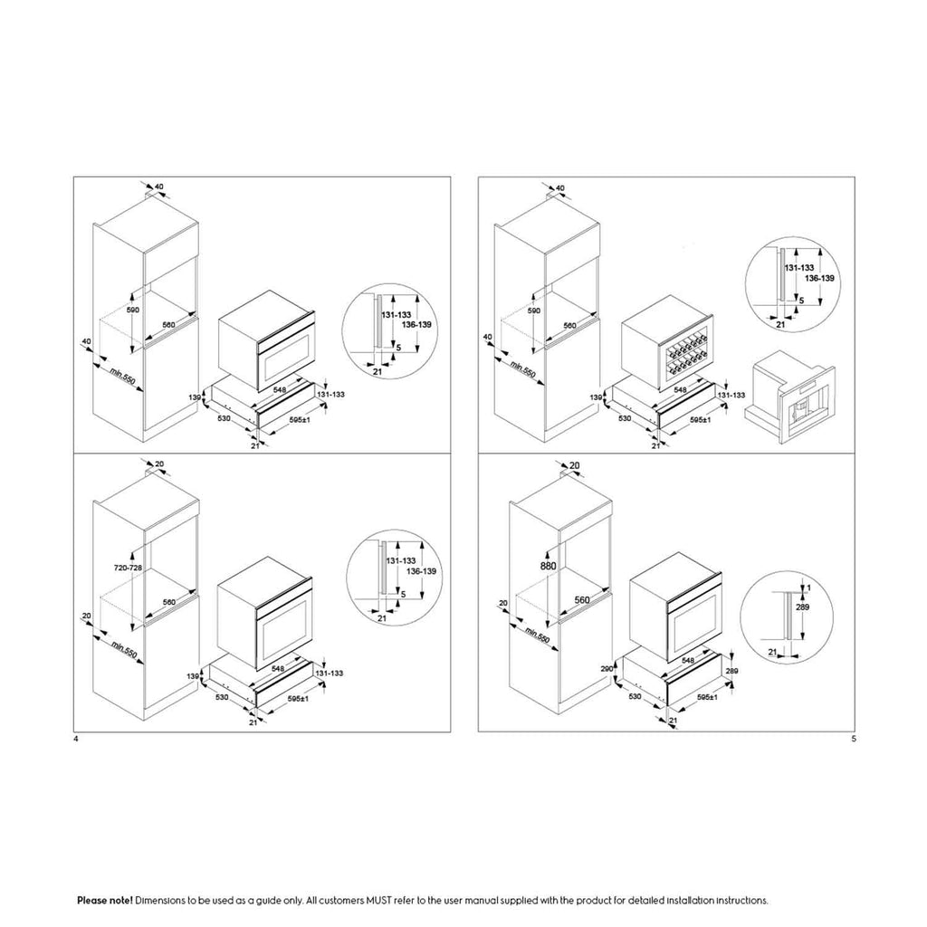 Electrolux KBD4X 60 cm UltimateTaste 700 built-in warming drawer, installation dimension diagram showing the 595 by 139 mm drawer and 560 mm cabinet cut-out