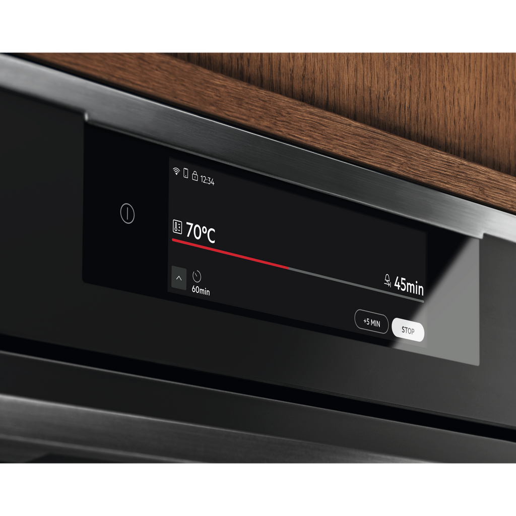 KOAAS3ST 60cm built-in steam oven touchscreen display detail