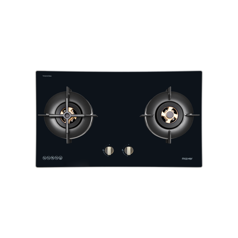 Mayer MMGH7721HI two-burner glass gas hob, LPG, 786 mm wide