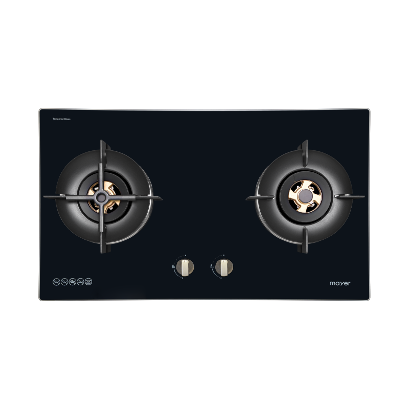 Mayer MMGH8821HI two-burner glass gas hob, LPG, 860 mm wide