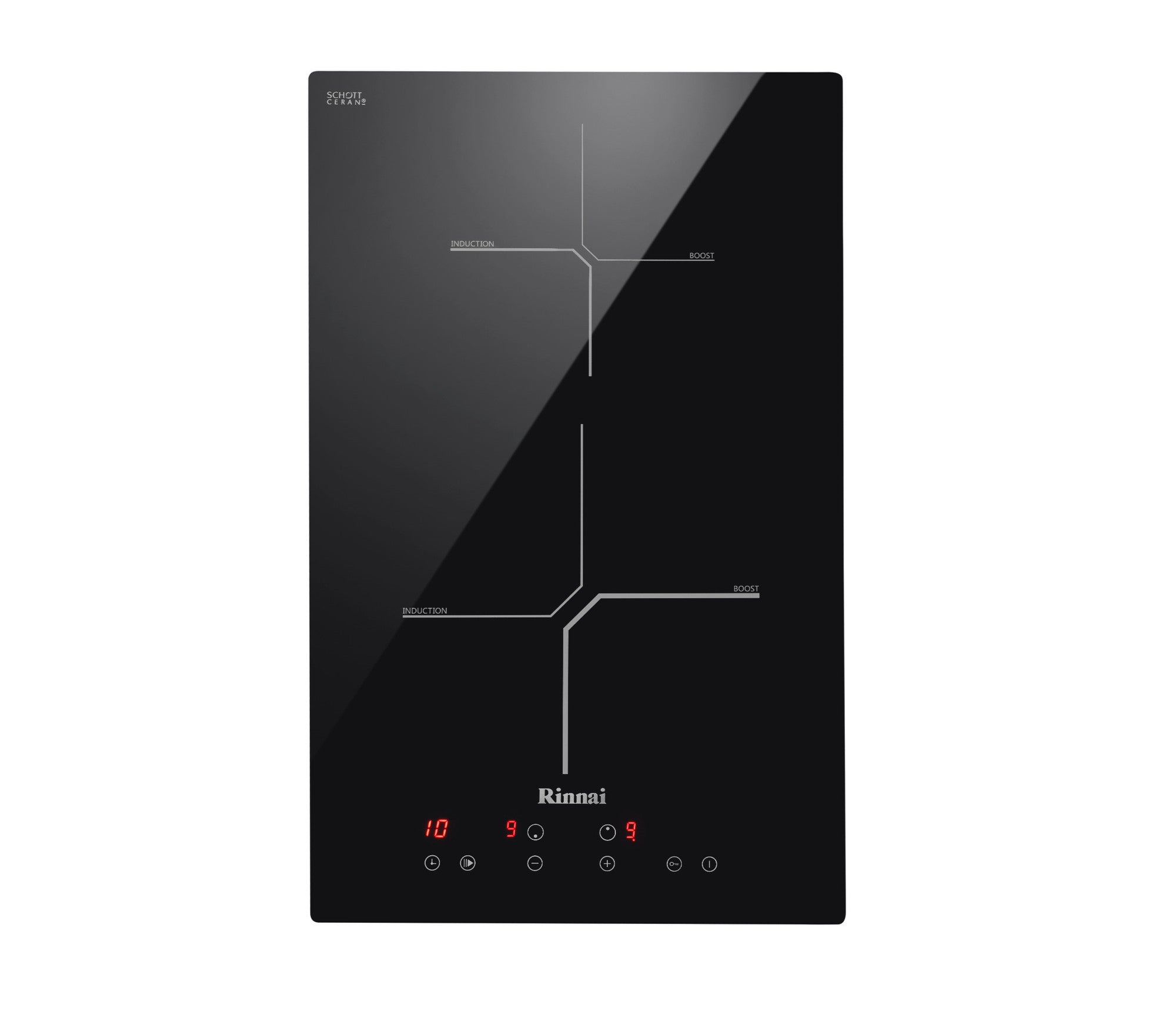 Rinnai RB-3012H-CB 30cm 2 zone induction hob, schott ceran glass, 310 mm wide