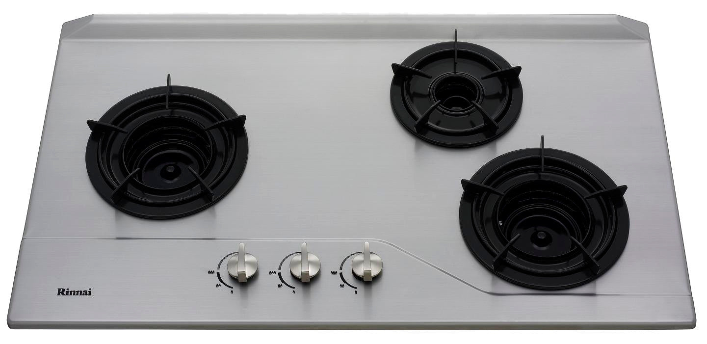 Rinnai RB-3Si 3 inner burner built-in hob, stainless steel, 870 mm wide (Town Gas)