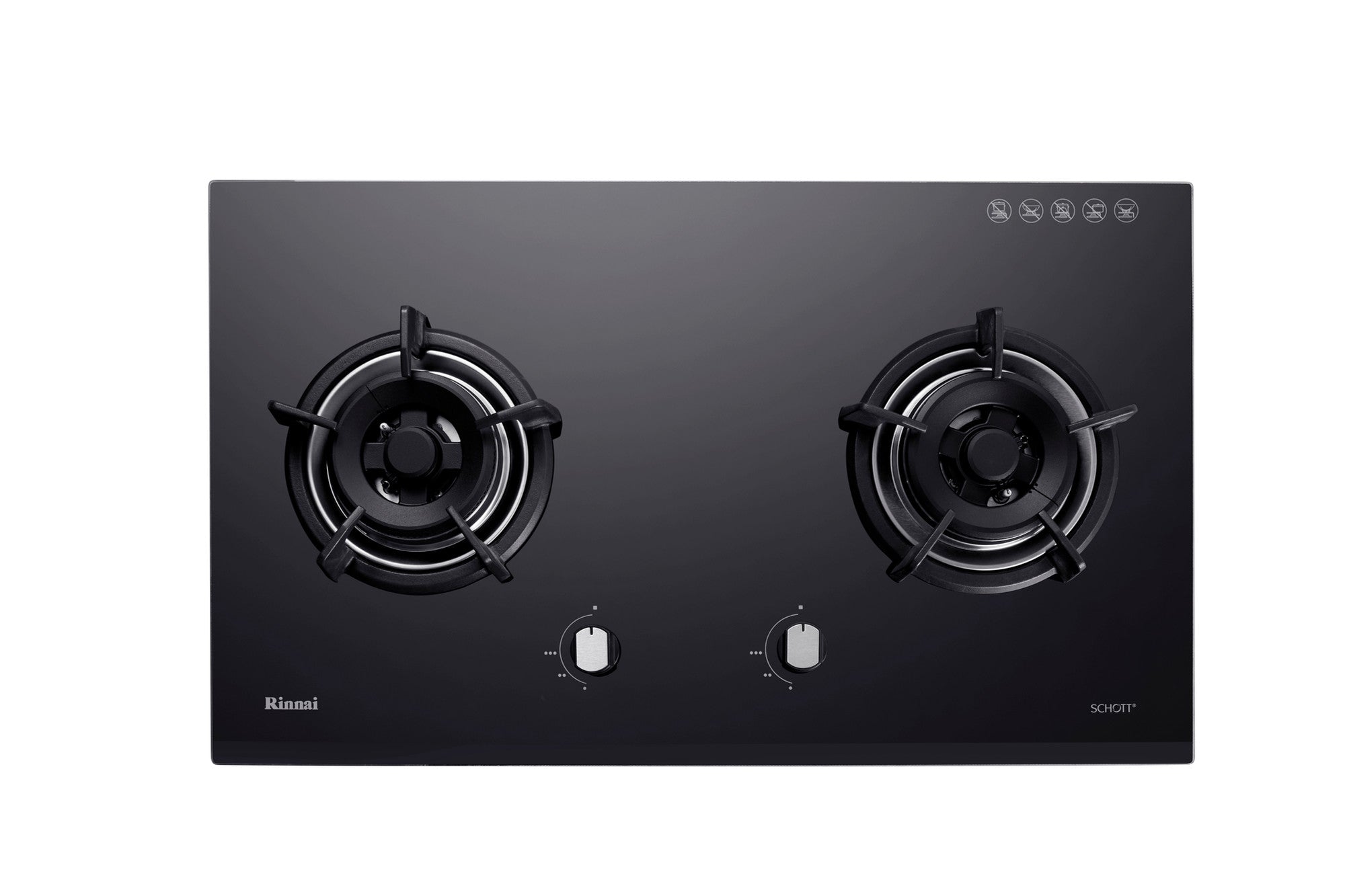 Rinnai RB-72G 2 burner built-in hob, schott glass, 770 mm wide (Town Gas)