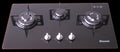 Rinnai RB-7303S-GBSM 3 burner built-in hob, black tempered glass, 750 mm wide (Town Gas)