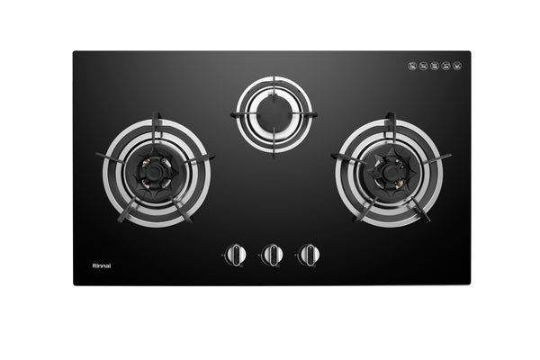 RB-983G — 3 Burner Built-in Hob, Tempered Glass (Town Gas)
